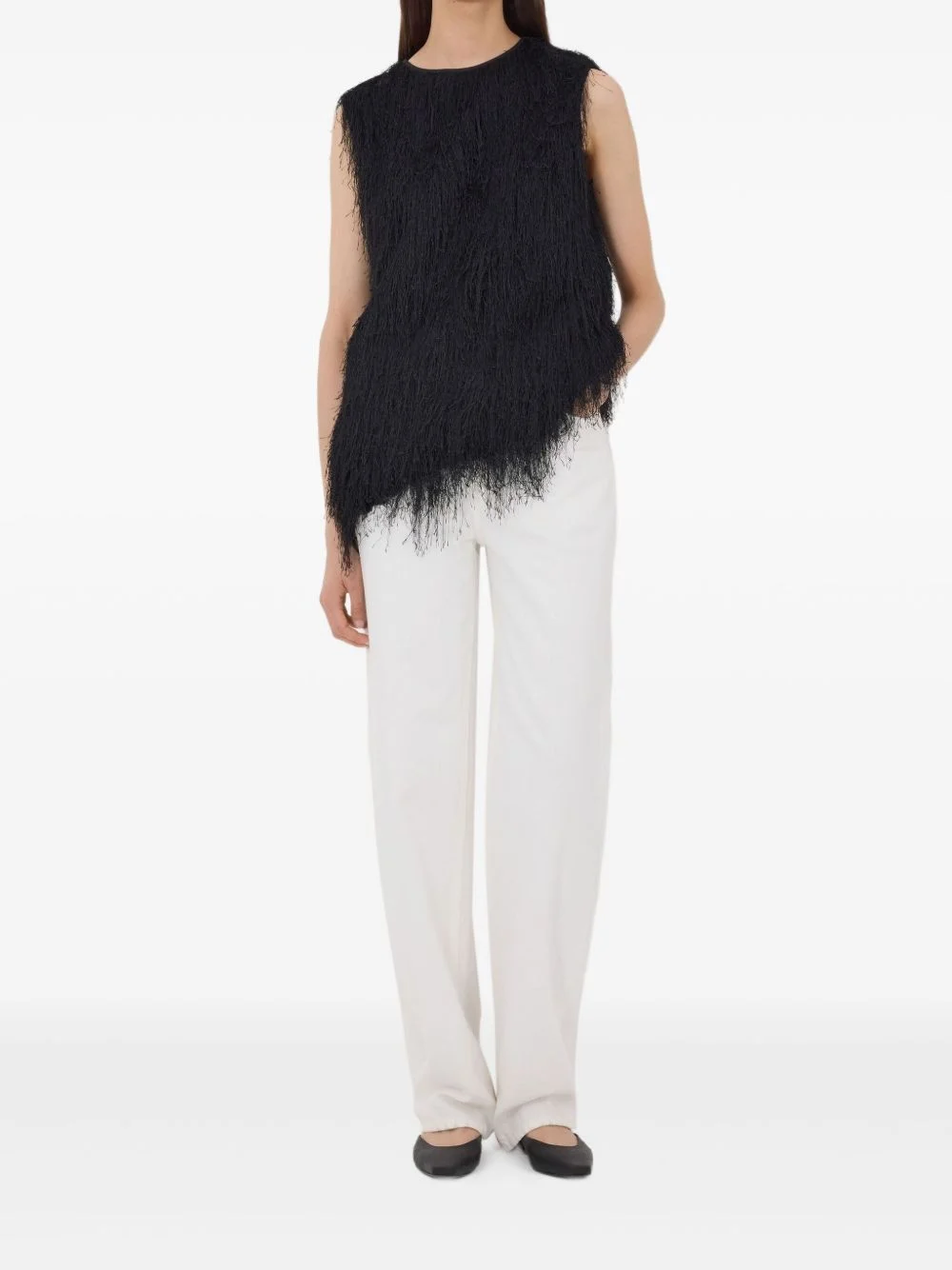Yasmin fringed sleeveless vest - 1