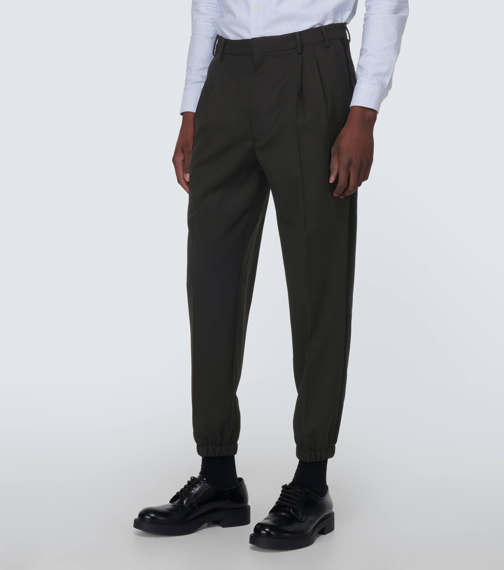 Wool gabardine slim pants - 3