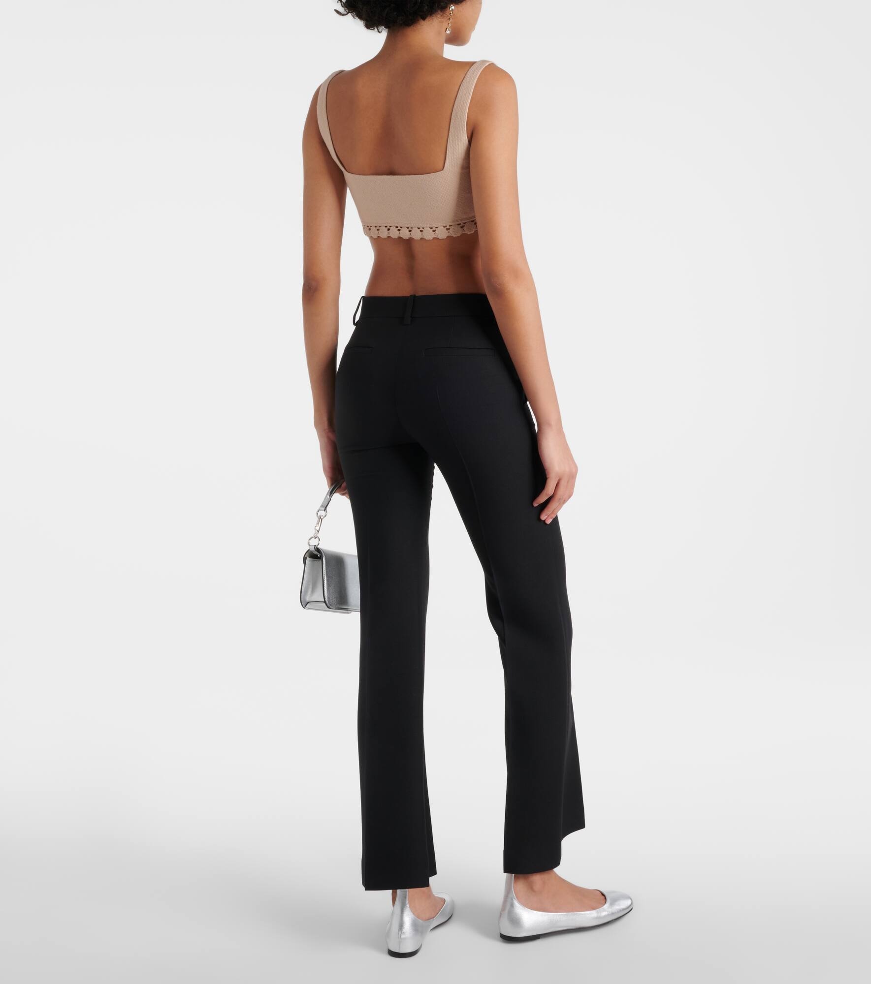 Scalloped cotton-blend bra top - 3