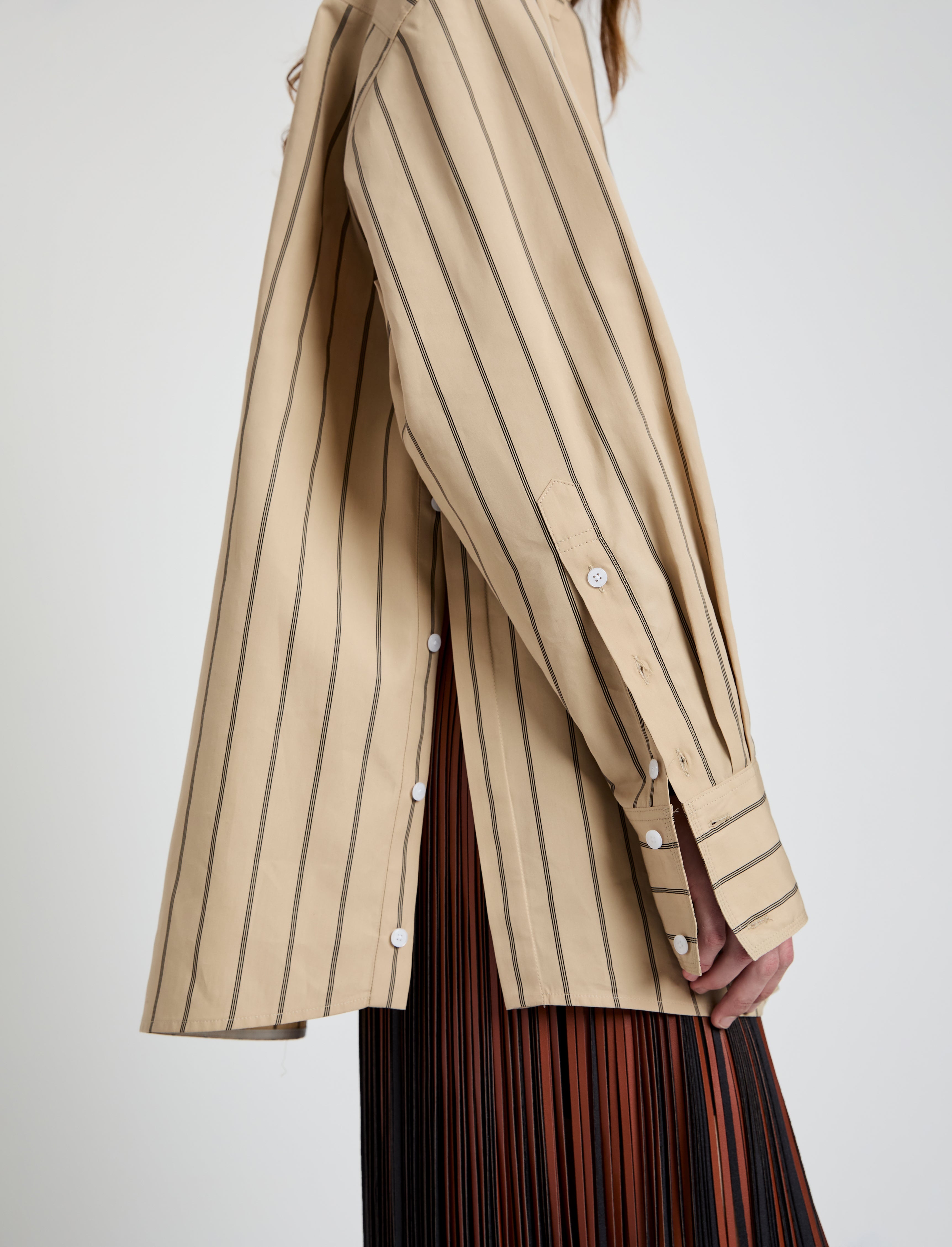Addy Top in Stripe Cotton Silk Poplin - 6