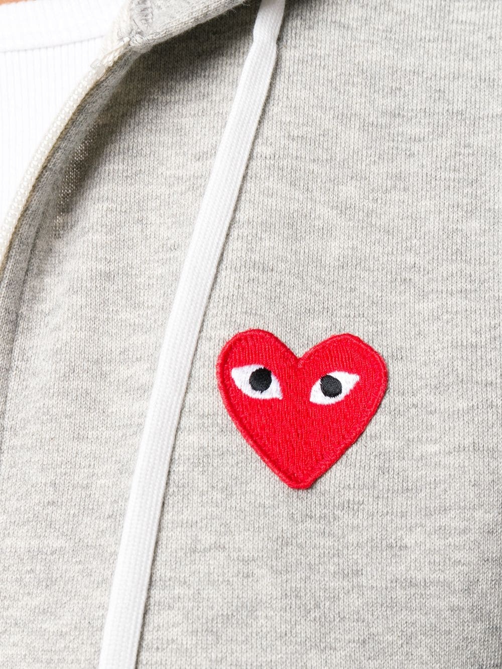 zipped almond eye heart hoodie - 5