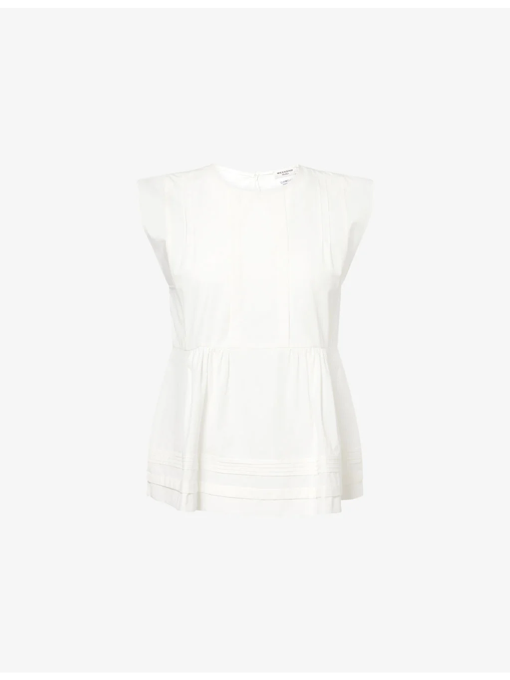 Crew-Neck Sleeveless Cotton Top - 1