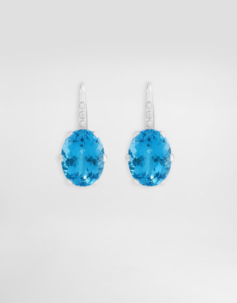 Anna earrings in 18-carat white gold with topazes and diamonds 1