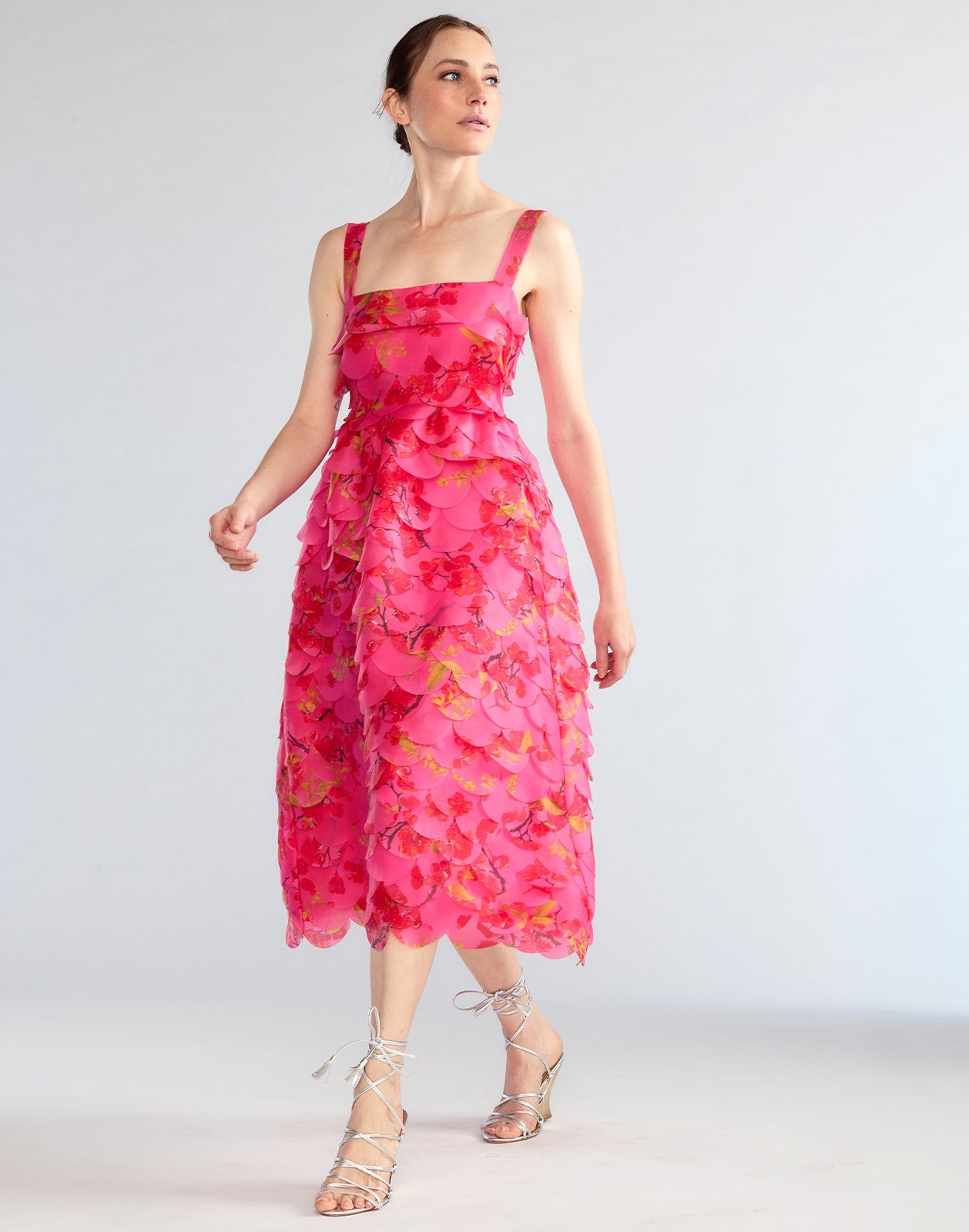 Scalloped Petal Midi Dress - 3