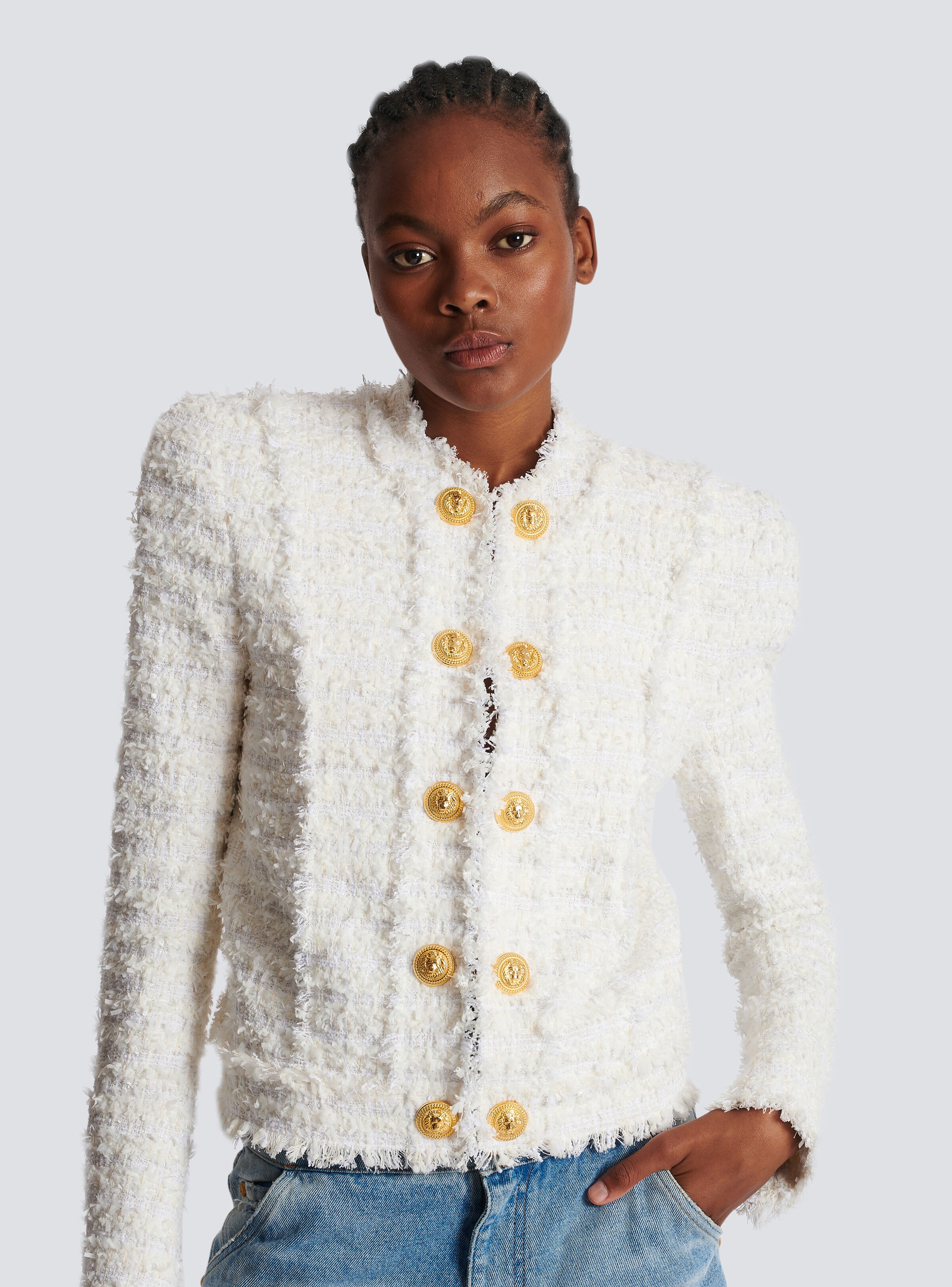 Fringed tweed jacket - 7