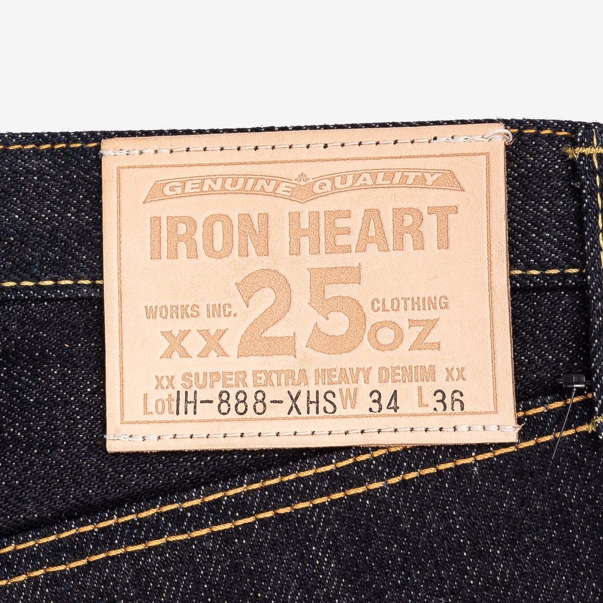 IH-888-XHS 25oz Selvedge Denim Medium/High Rise Tapered Cut Jeans - Indigo - 9