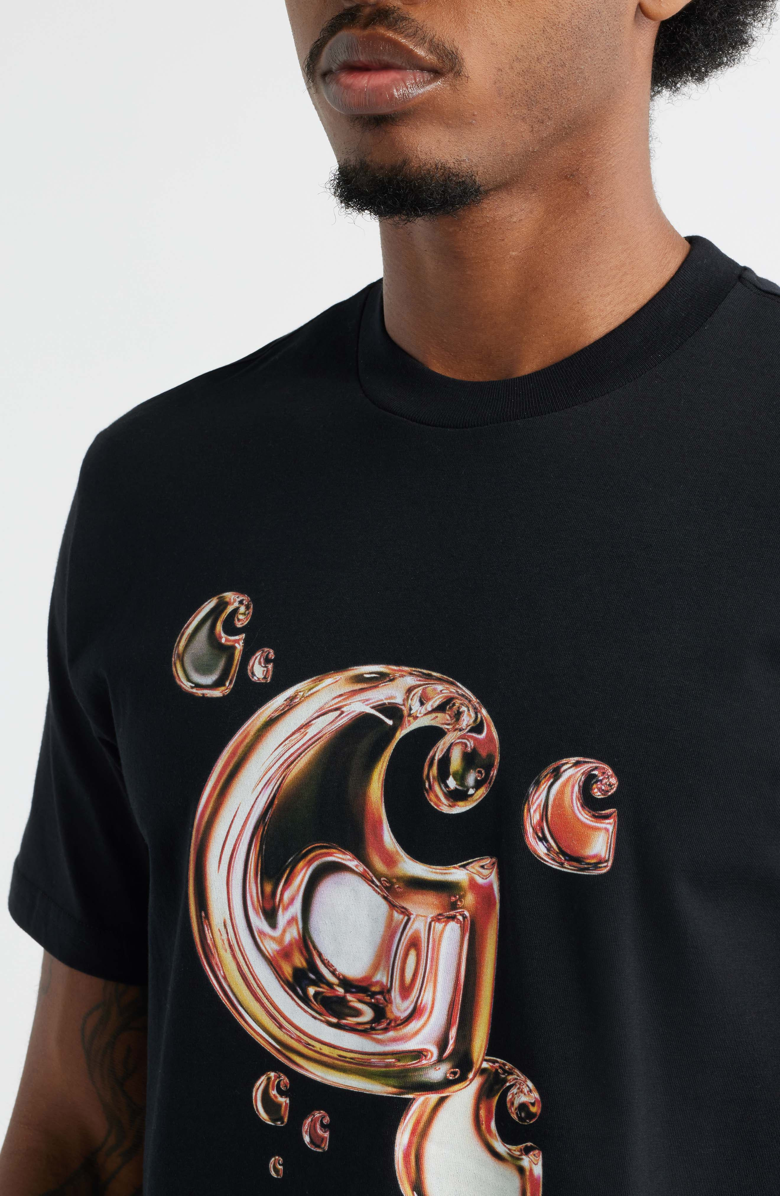 Carhartt Work In Progress Solar Chrome C-Logo Organic Cotton Graphic T-Shirt in Black at Nordstrom - 4