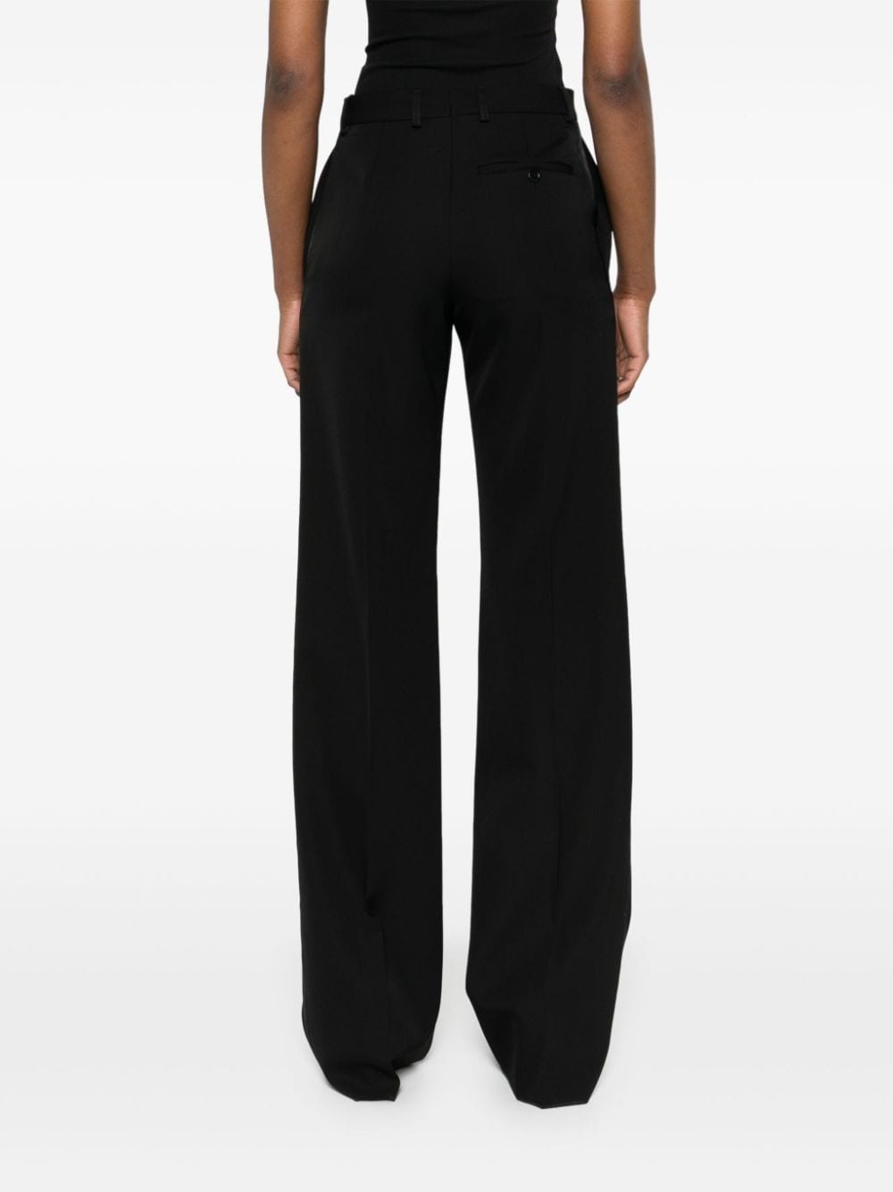 straight-leg tailored wool trousers - 4