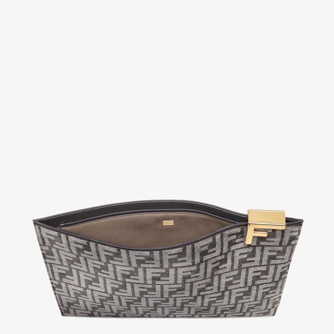 Dark gray FF jacquard fabric pouch - 3