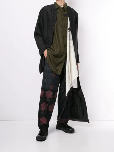 Yohji Yamamoto floral embroidered trousers outlook