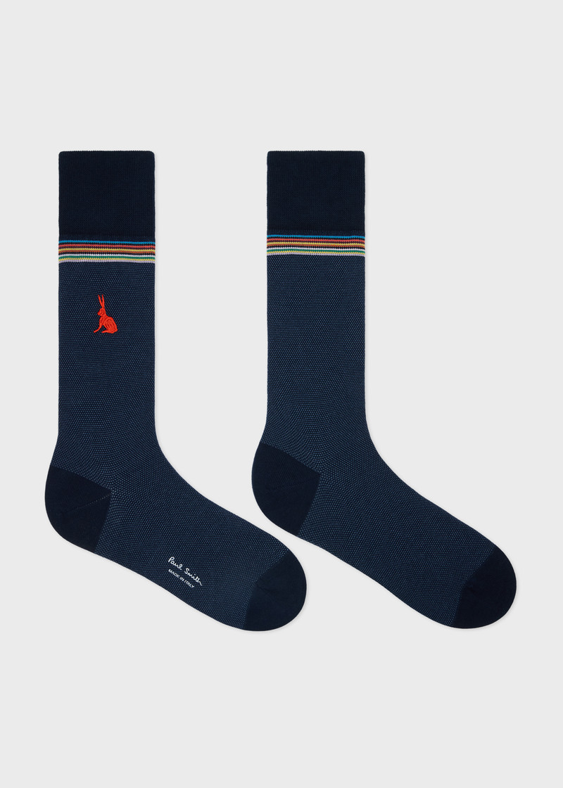 Paul Smith Navy Embroidered Rabbit Socks outlook