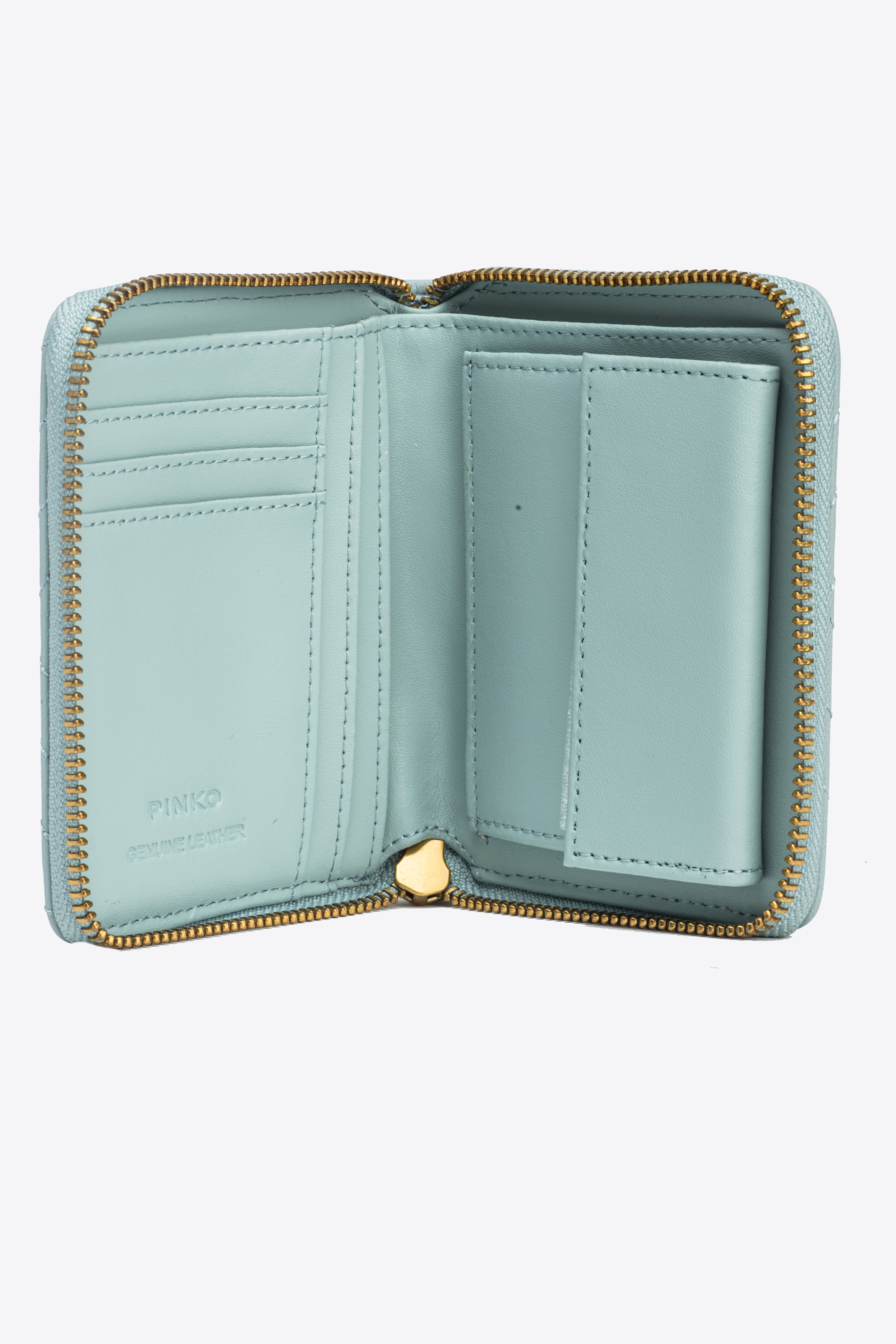 SQUARE QUILTED NAPPA LEATHER ZIP-AROUND PURSE - 6