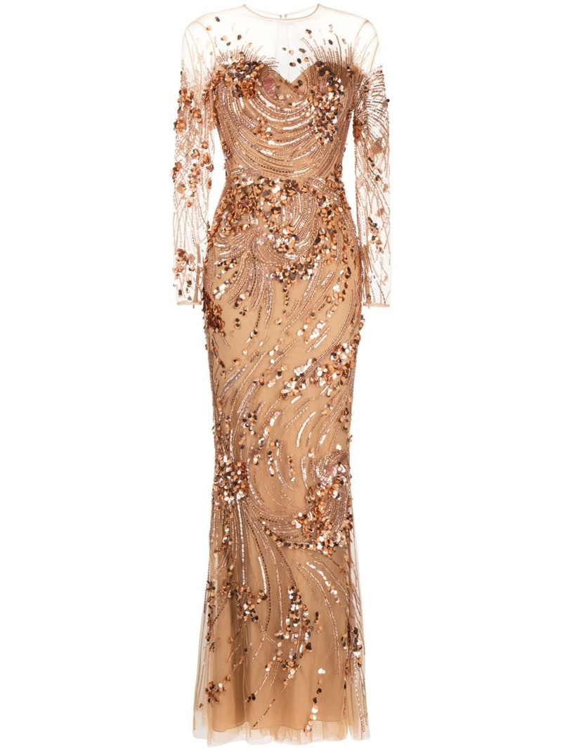 sequin-embellished maxi gown dress 1