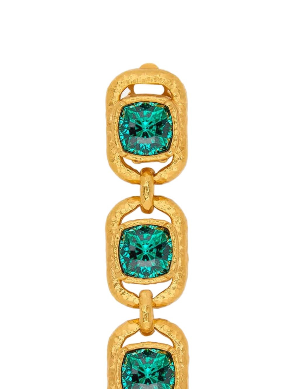 crystal-embellished chain earrings - 2