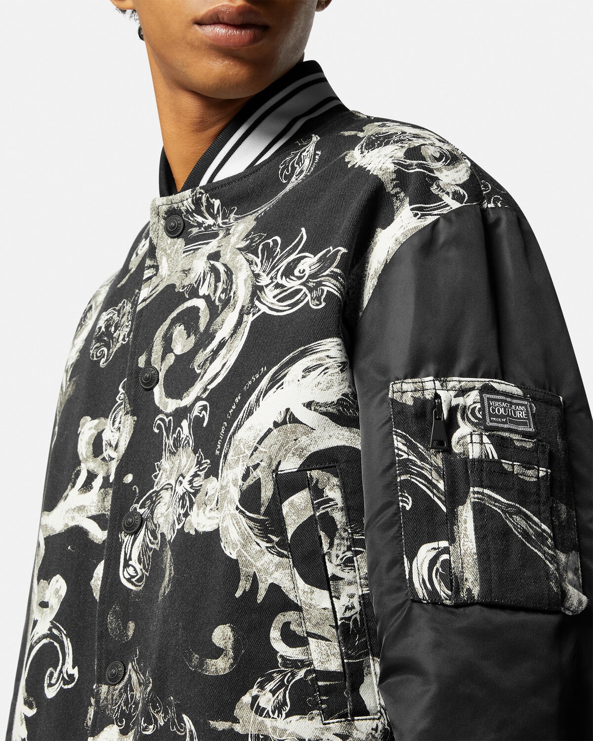 Watercolour Couture Denim Bomber Jacket - 3