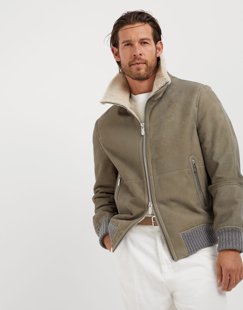 Nubuck shearling bomber 재킷 1