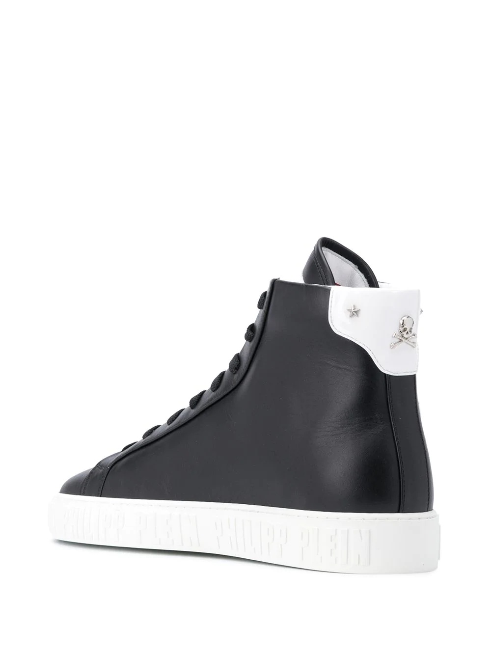 embroidered skull high-top sneakers - 3