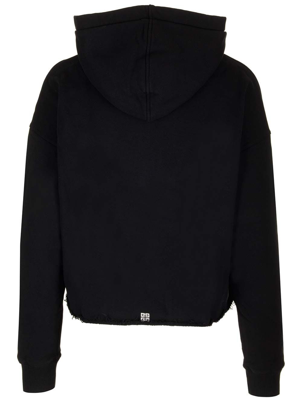 Black Cropped Hoodie Sweatshirts Black - 2