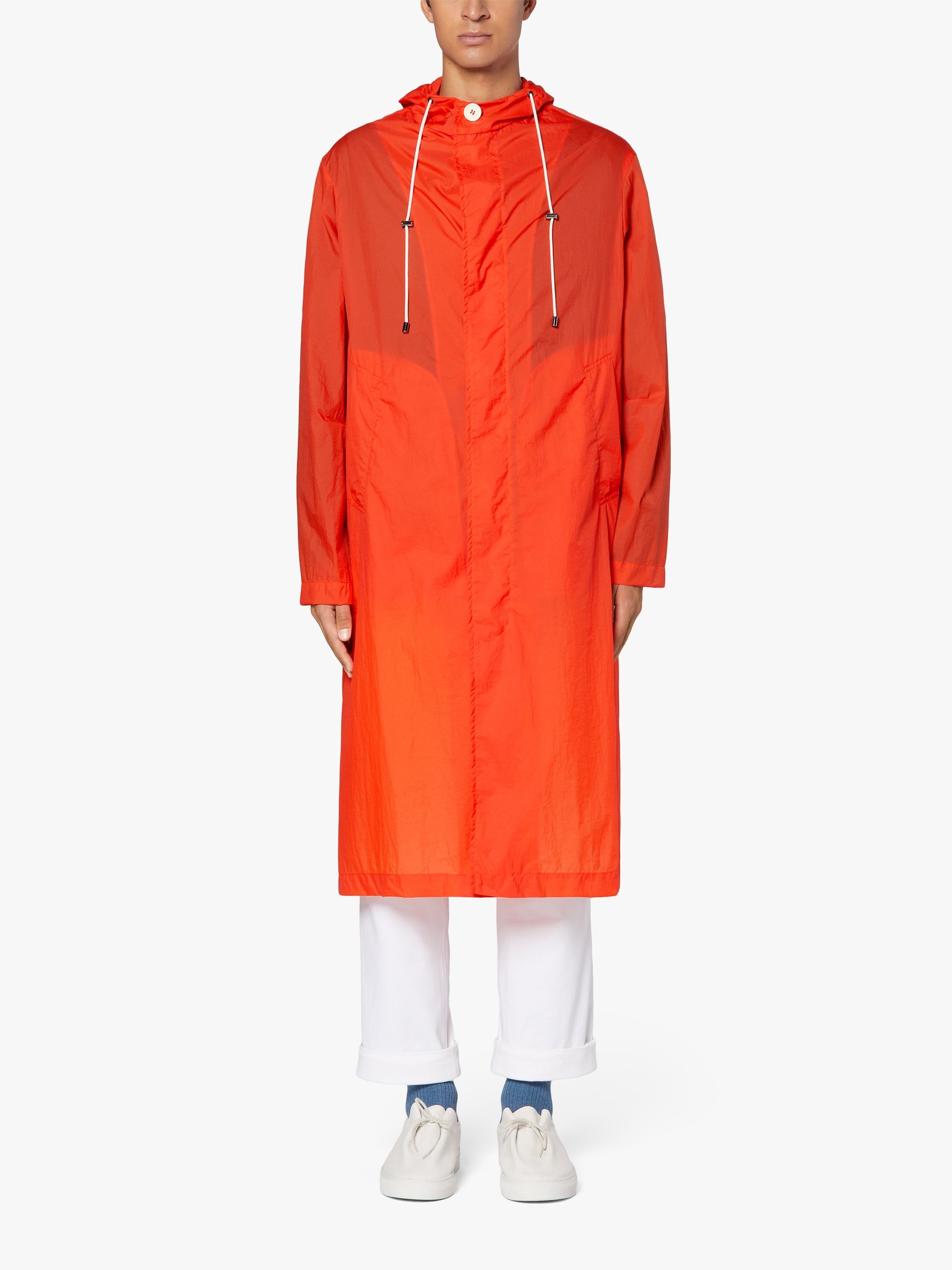 WOLFSON ORANGE NYLON HOODED COAT | GMM-219 - 2