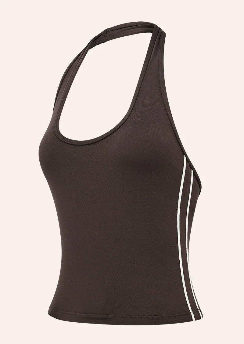 RADAR HALTER TANK IN COFFEE & WHISPER WHITE - 1