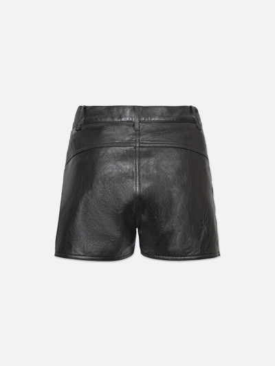 FRAME Side Slit Leather Short in Black outlook