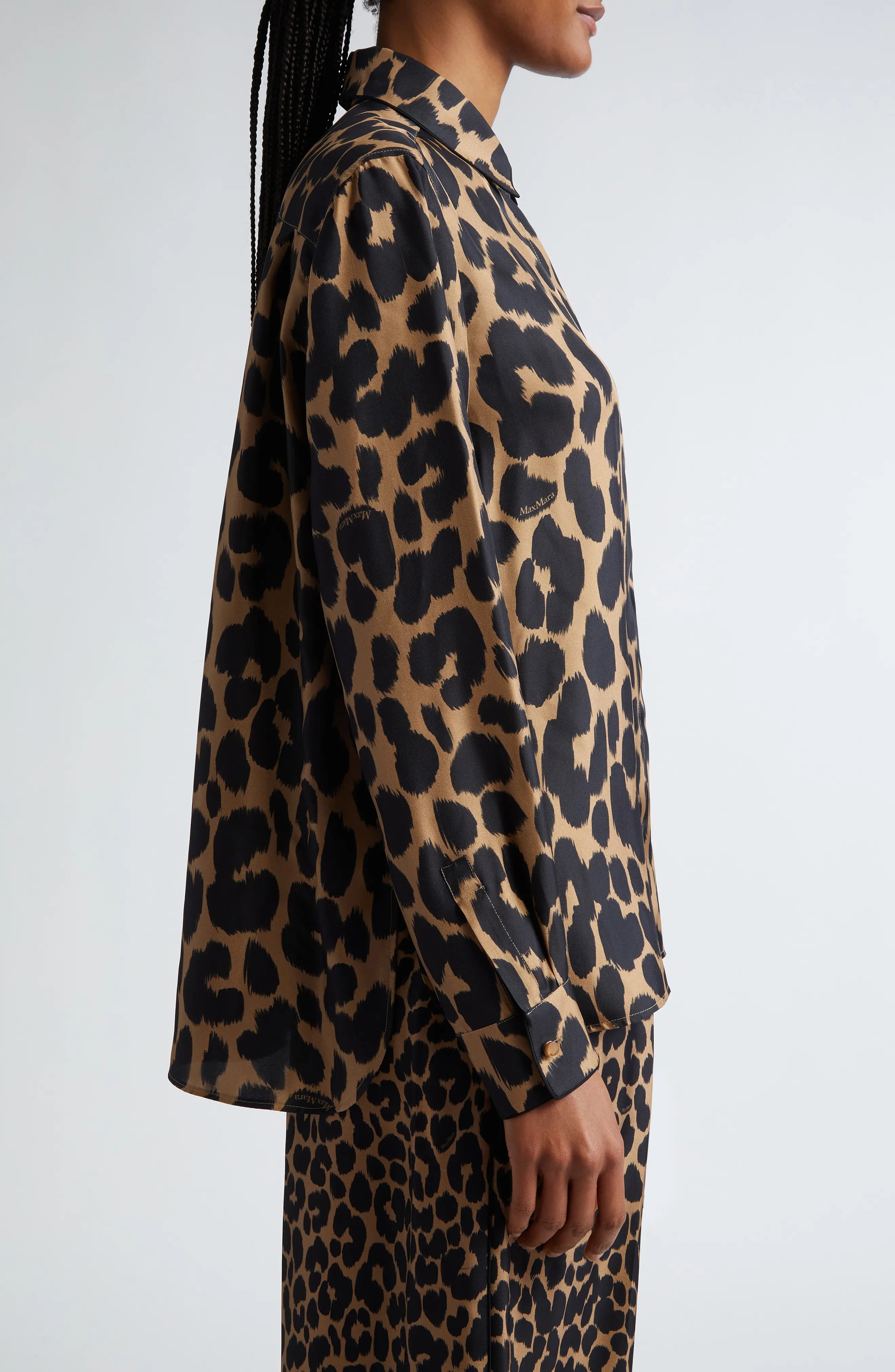 Etna Leopard print Silk Button-Up Shirt - 4