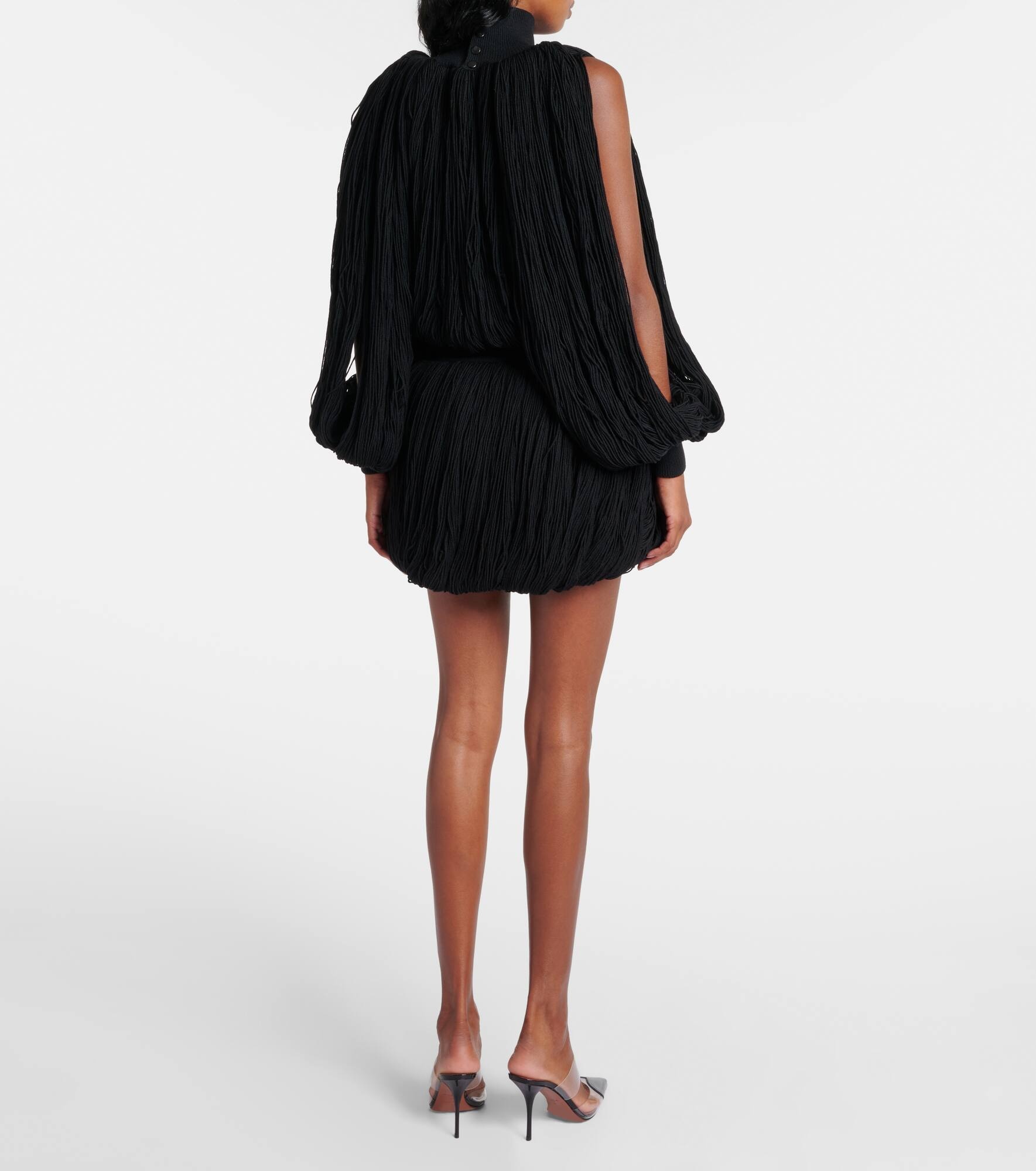 Fringed wool miniskirt - 3