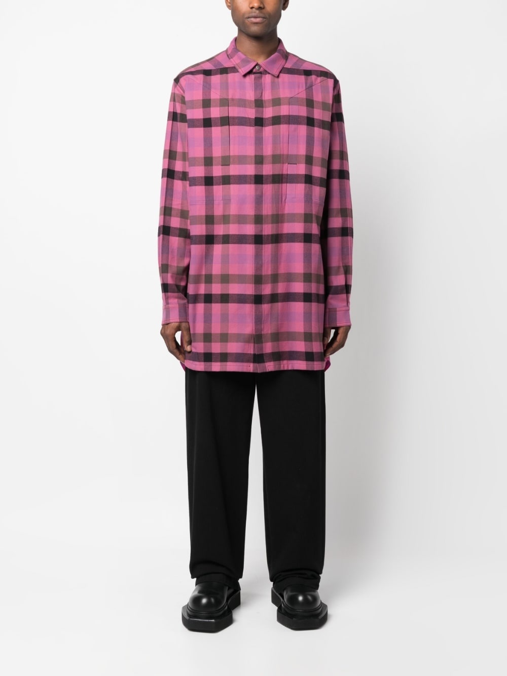 plaid-check print shirt - 2