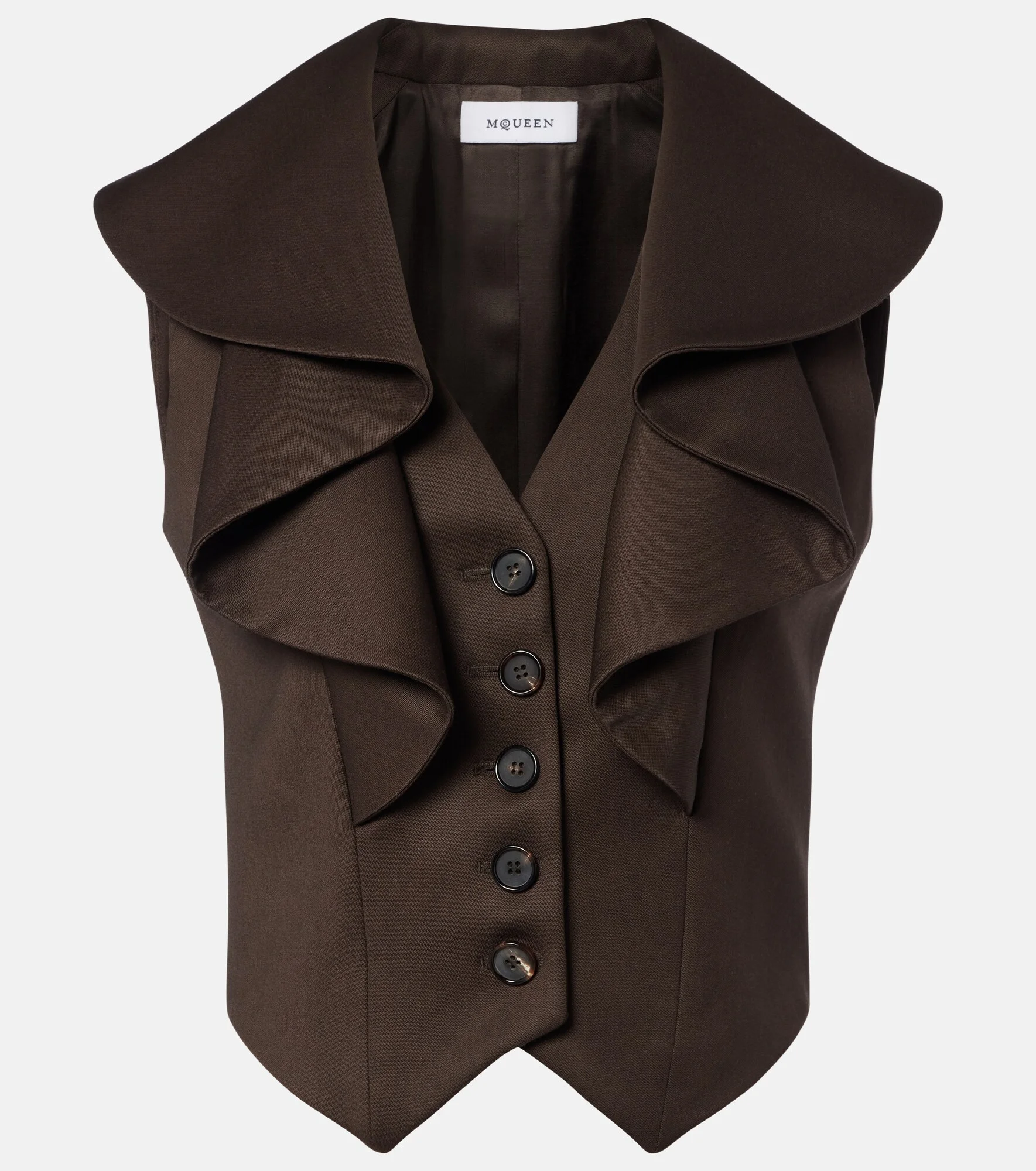 Ruffled wool vest - 1