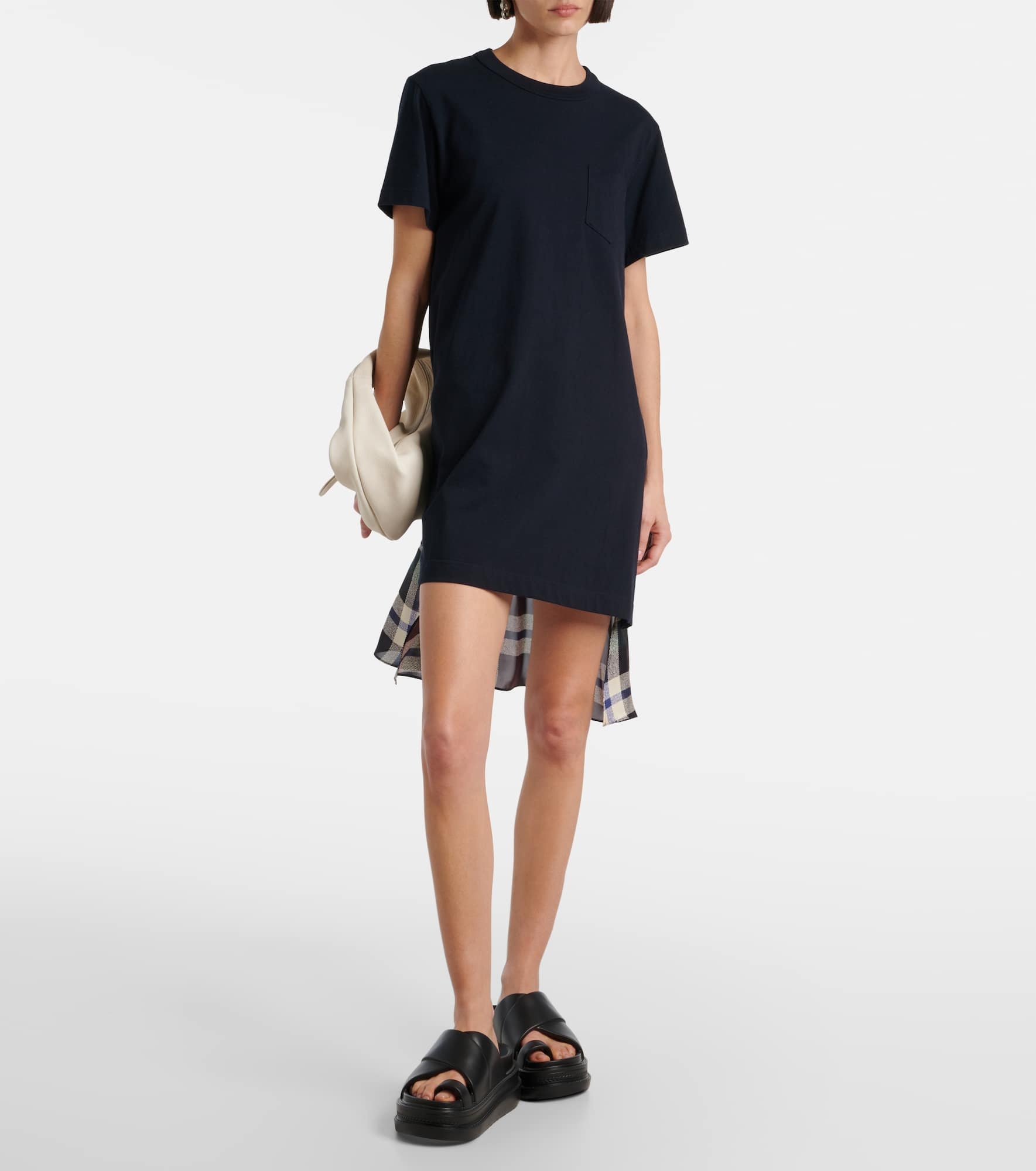 Paneled cotton jersey T-shirt dress - 2