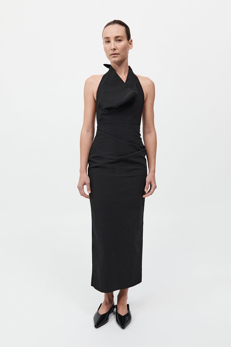 Structural Tie Dress - Black - 2