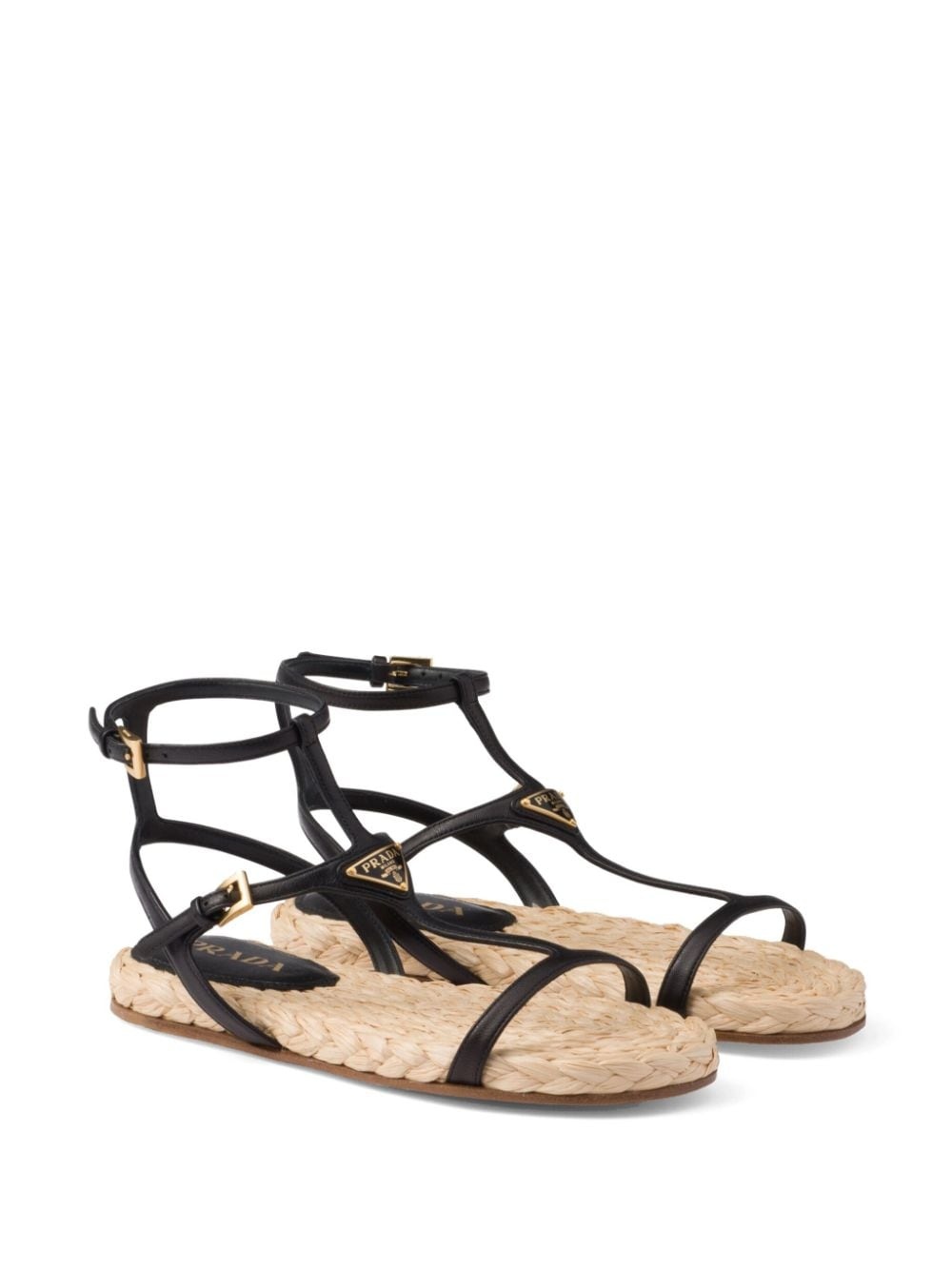 triangle-logo leather sandals - 2