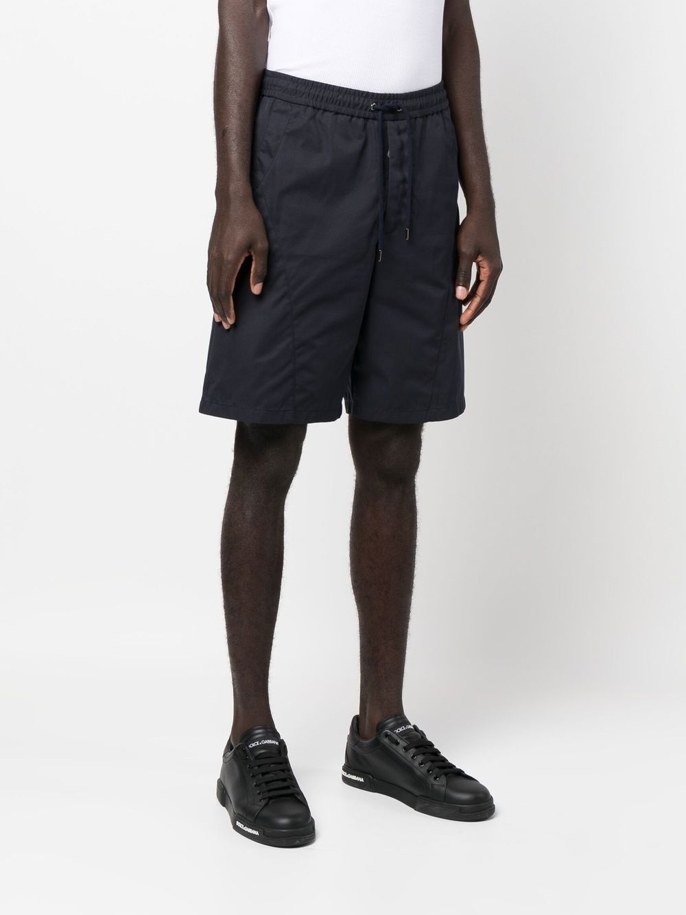 drawstring organic cotton track shorts - 3