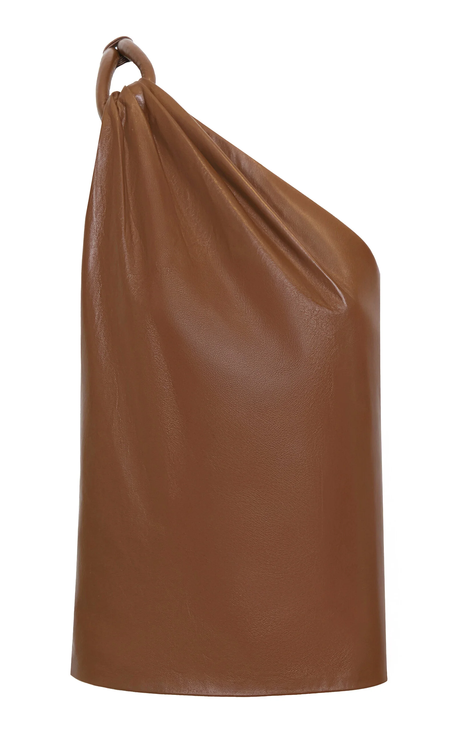 Trama Interior One-Shoulder Leather Top brown - 1