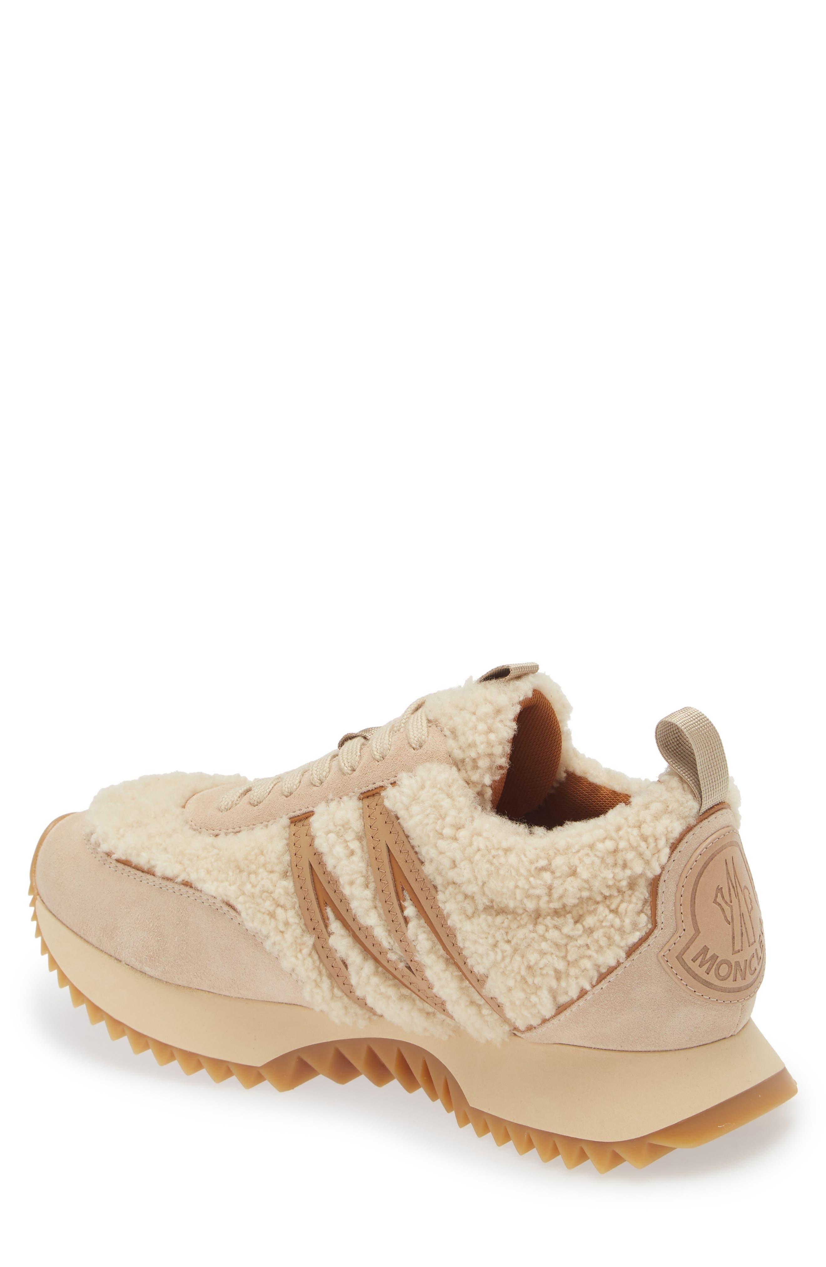 Moncler Pacey Genuine Shearling Sneaker in Beige at Nordstrom - 2