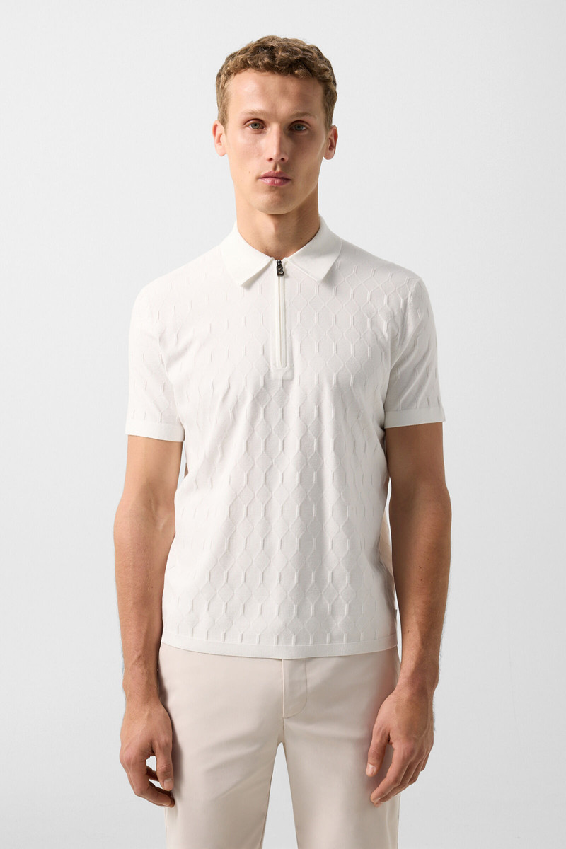 Maxim knitted polo shirt in Off-White 2