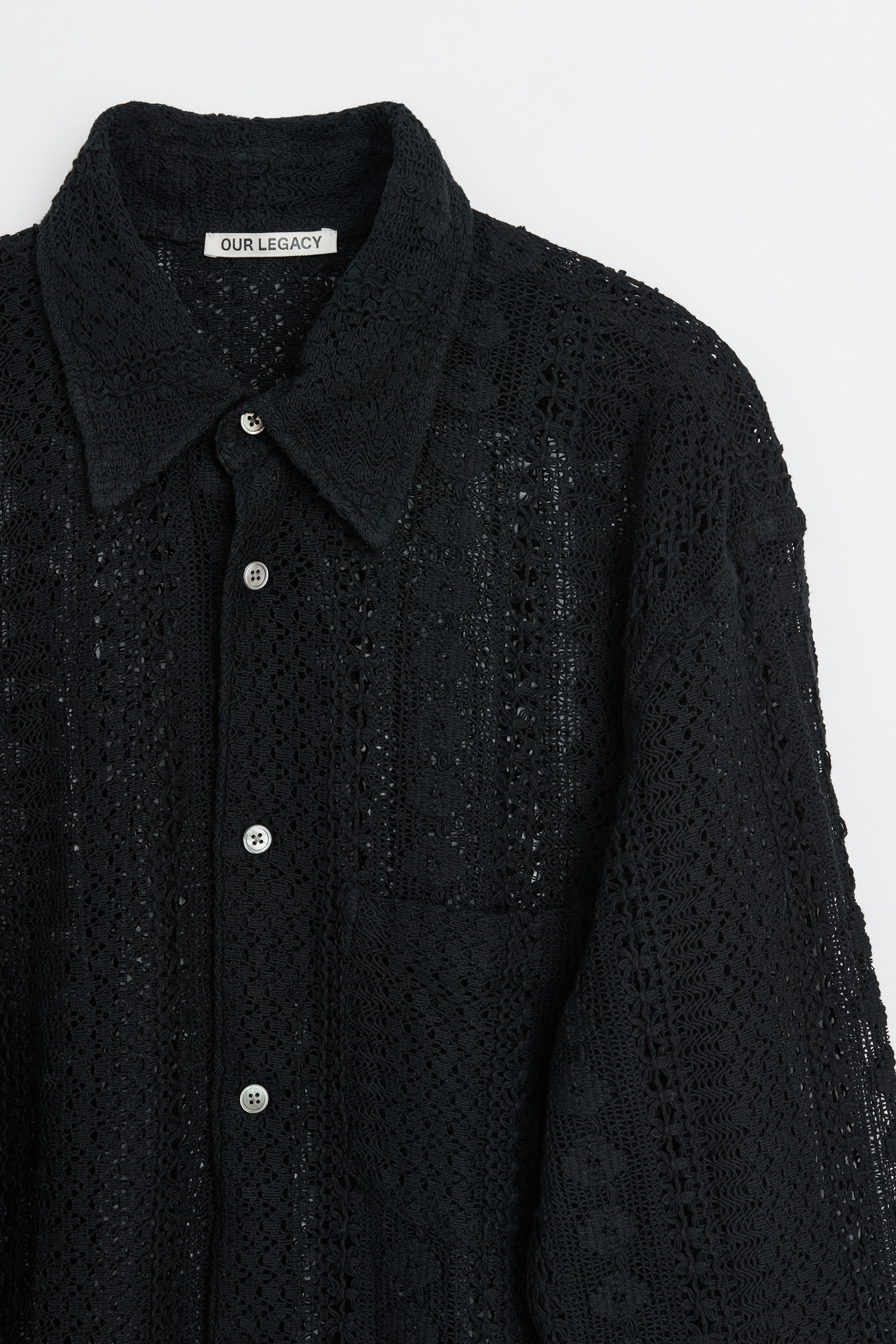 Coco Shirt Black Cotton Crochet | Our Legacy - 6
