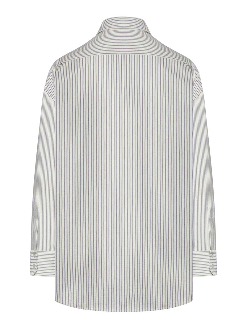 Saint Laurent Women Cassandre Striped Cotton Shirt - 2