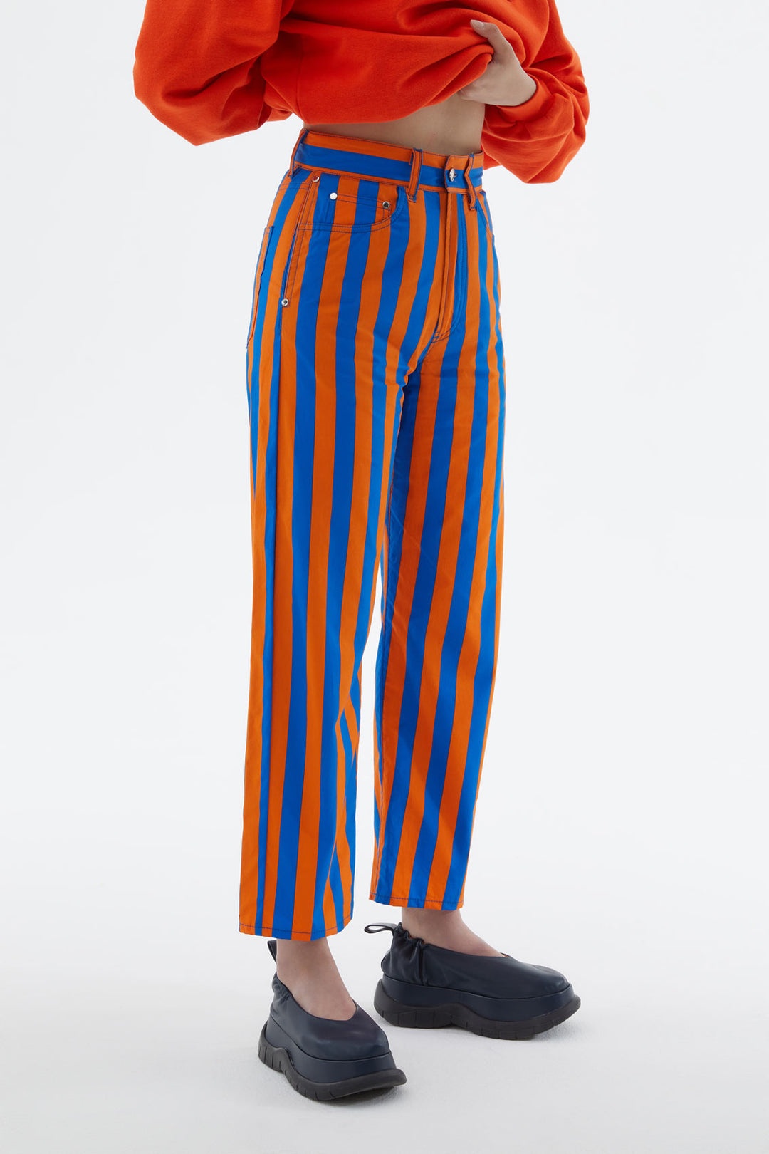 ORANGE & AZURE STRIPED PANTS - 2