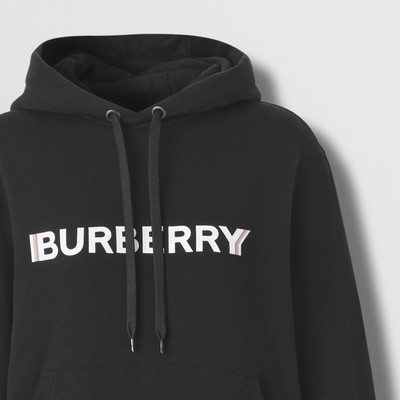 Burberry Logo Print Cotton Oversized Hoodie outlook