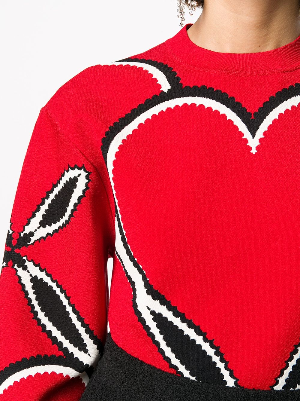 heart-intarsia jumper - 5