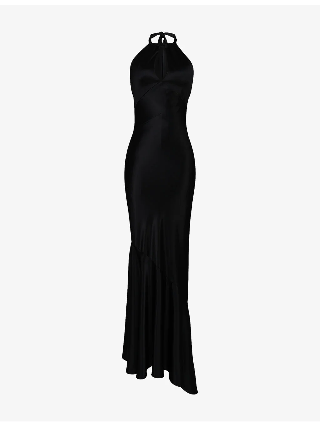 Oliviana Halter-Neck Satin Maxi Dress - 1
