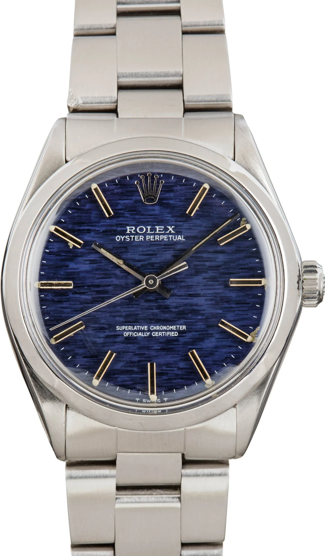 Rolex Oyster Perpetual 34 Blue Dial 1002 Stainless Steel - 1