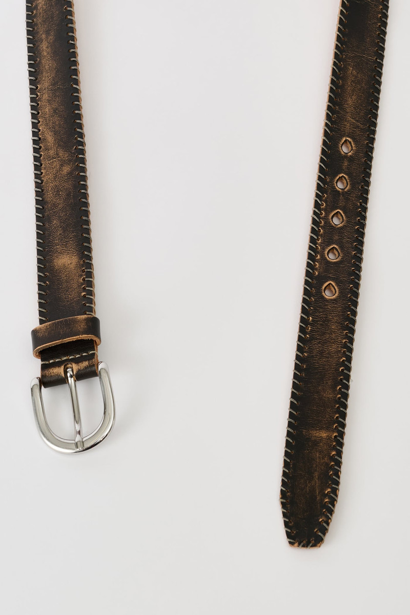 Our Legacy Friday Belt Vintage Black Leather outlook
