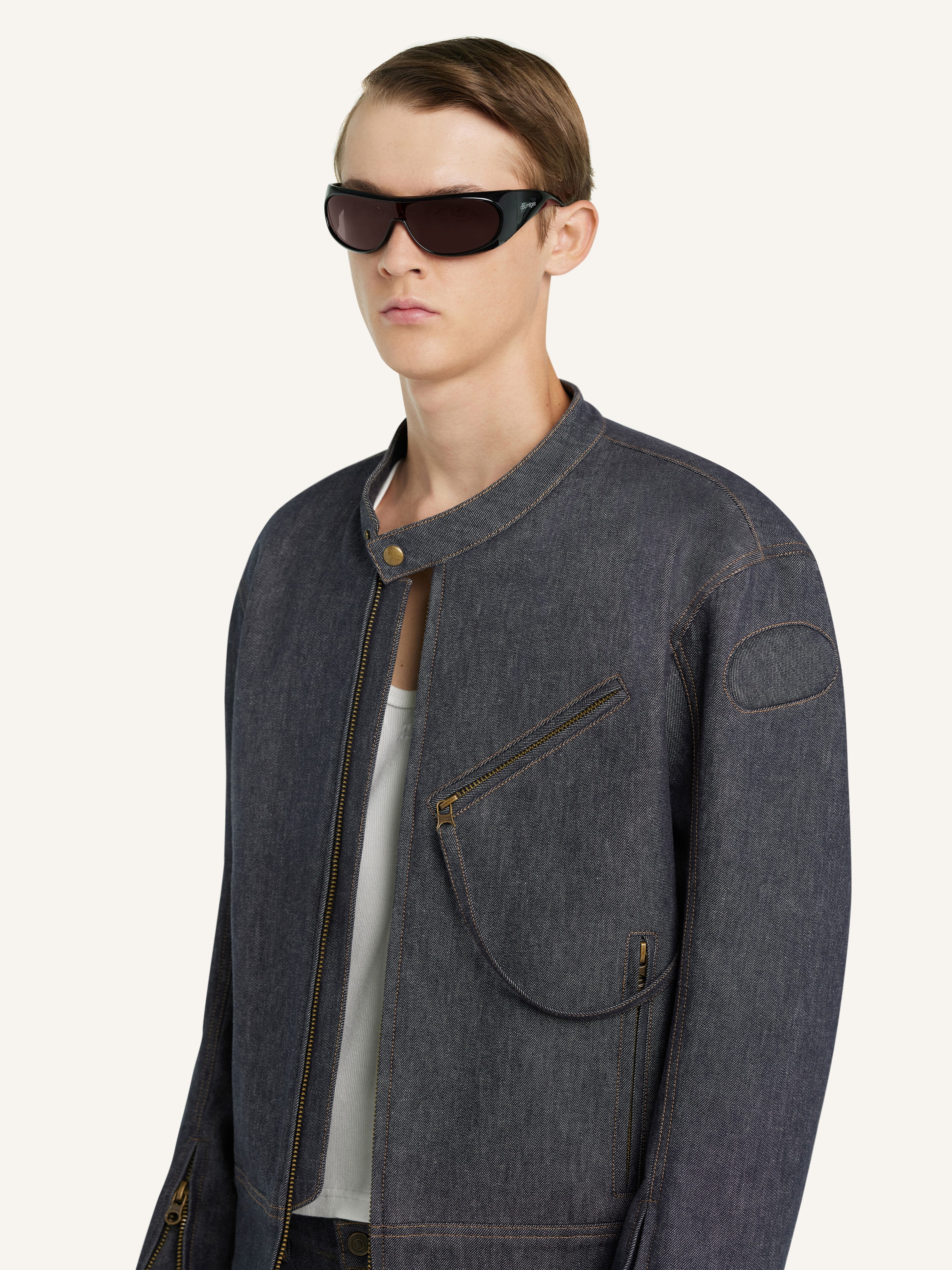 SCUBA DENIM BIKER JACKET - 5
