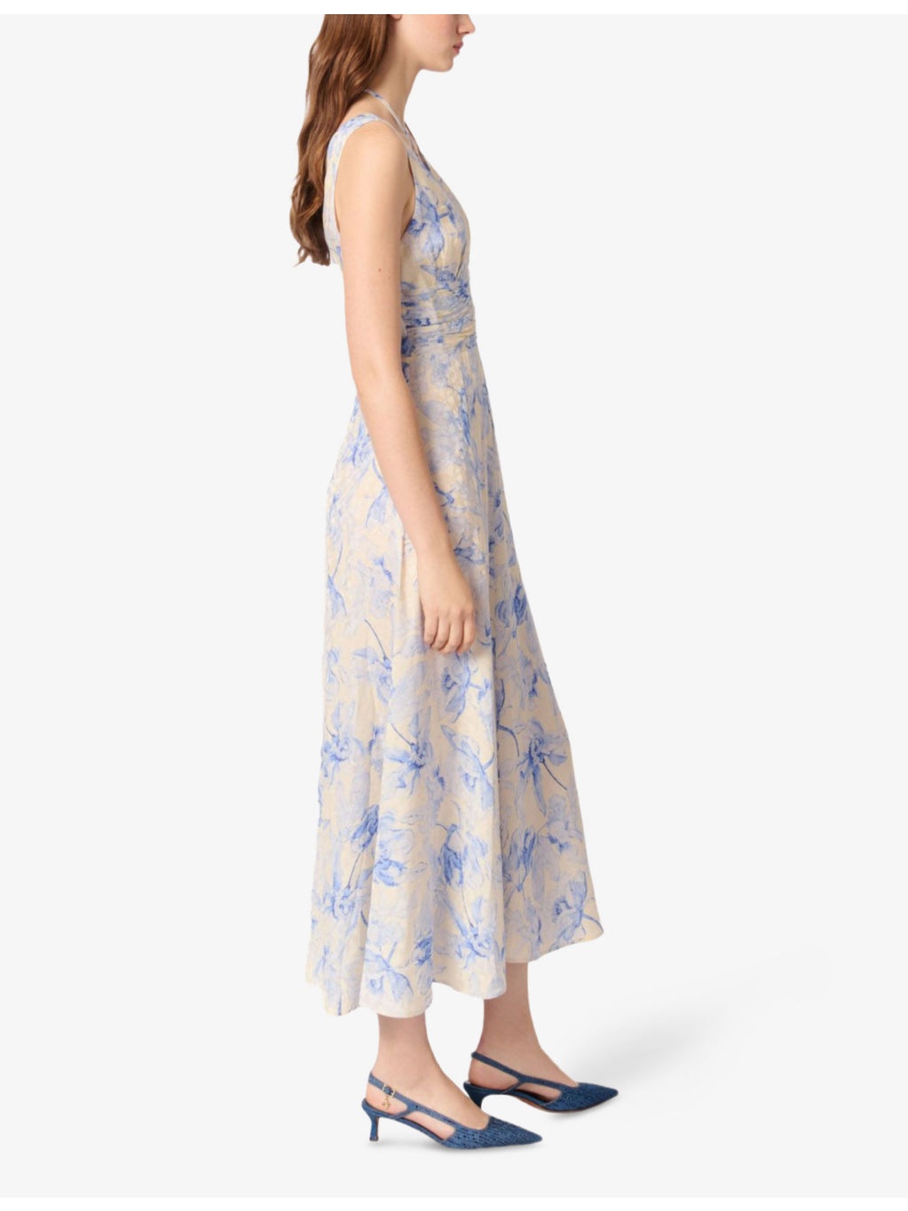Floral-Print Sleeveless Jacquard-Woven Maxi Dress - 3