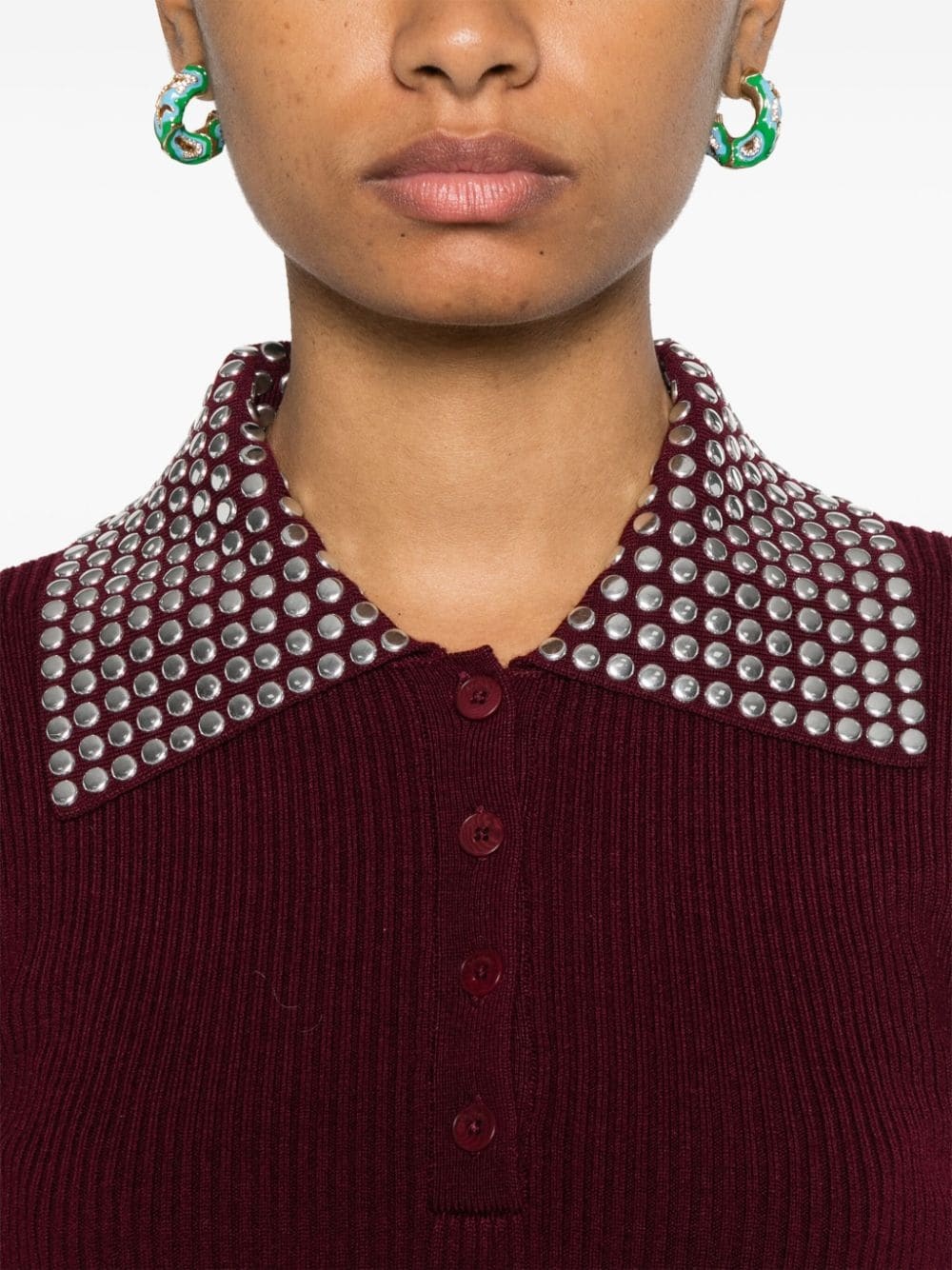 studded knitted top - 5