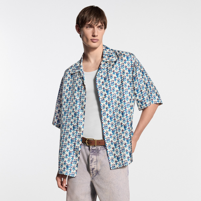 Monogram Printed Silk Short-Sleeved Shirt 2