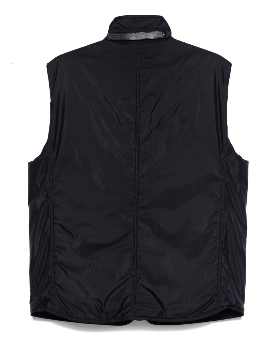 leather-trimmed zip-front vest - 2