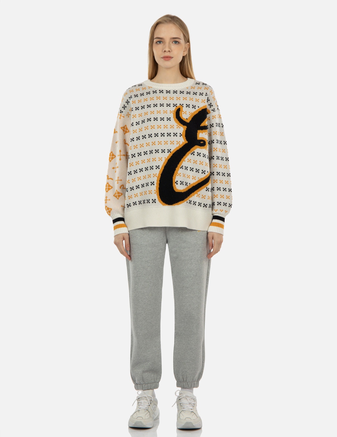 Logo Calligraphy Jacquard Knitted Sweater - 5